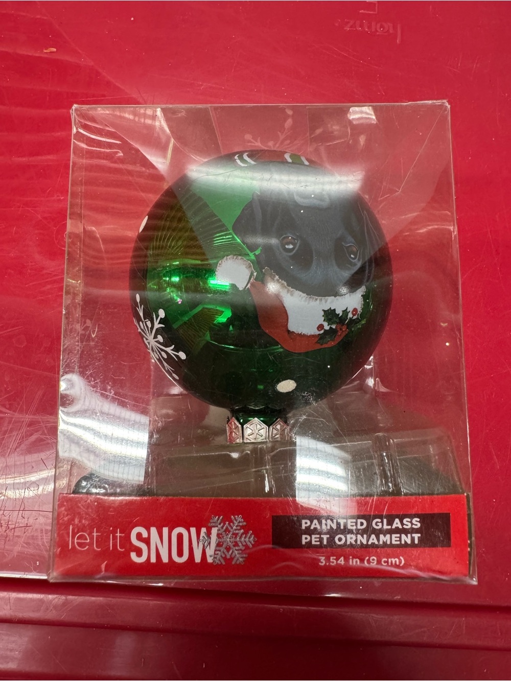 Painted Glass Pet Ornament - Green